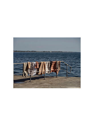 ZONE DENMARK | Serviette SAUNA 50x100cm Vert Olive/Bleu Taupe Flog