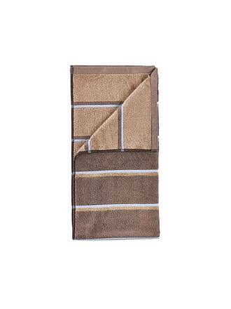 ZONE DENMARK | Serviette de douche SAUNA 70x140cm Taupe/CamelskyBlue