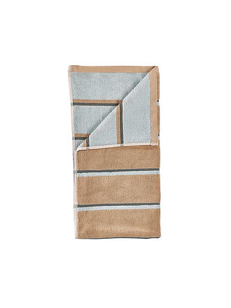ZONE DENMARK | Drap de douche SAUNA 70x140cm Camel/Bleu Glace/Vert Olive