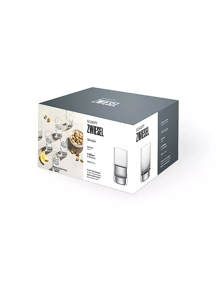 ZWIESEL GLAS | Ensemble de 6 verres à schnaps SIMPLE 46ml | 