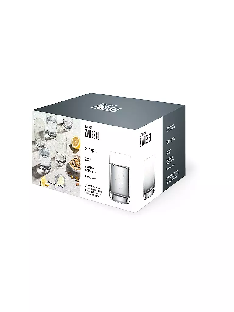 ZWIESEL GLAS | Verre à eau SIMPLE, lot de 6, 255 ml | 