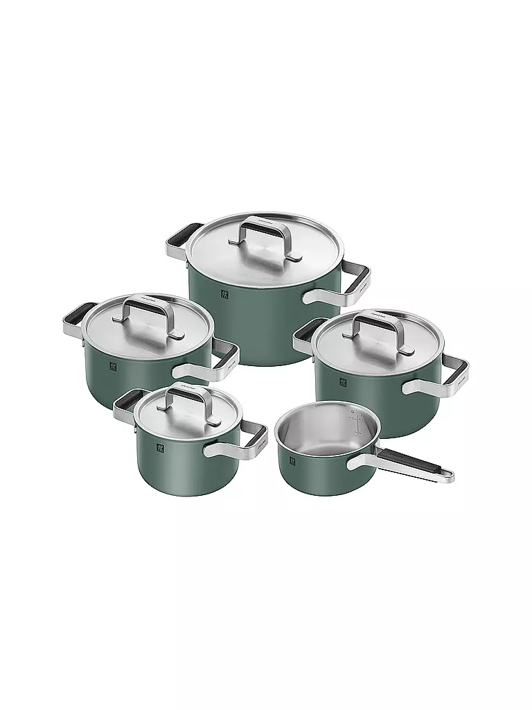ZWILLING | Batterie de cuisine - Set 5 pièces PURE Inox / Vert | dunkelgrün