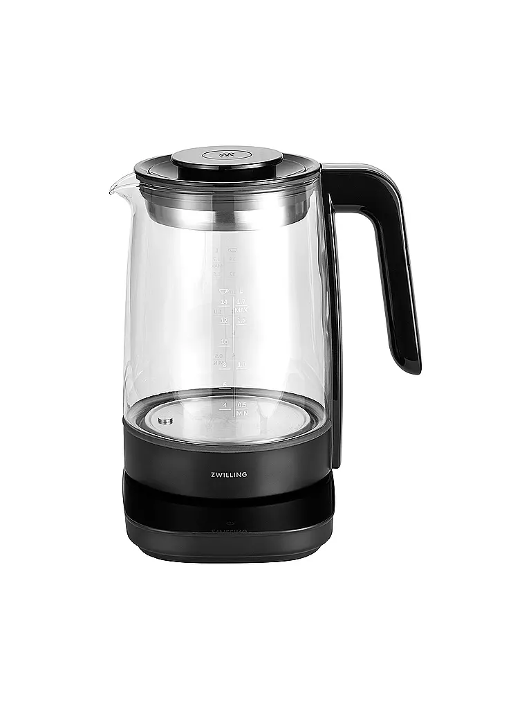 ZWILLING | Bouilloire avec infuseur à thé 1,7 l verre / noir | schwarz