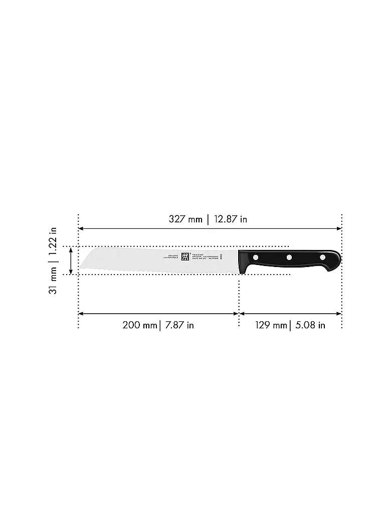 ZWILLING | Couteau à pain 20cm TWIN-CHEF Noir | Noir