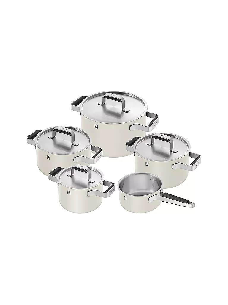 ZWILLING | Kochgeschirr - Set 5tlg. PURE Edelstahl / Elfenbein  | Crème